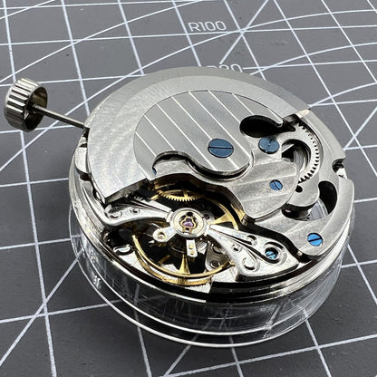 Double Mainspring multi-function hollow mechanical watch accessory with dual time zone design for style and precision.