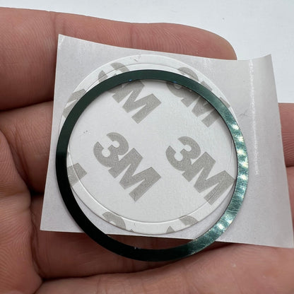 Green 38.5mm aluminum alloy bezel with white font for Omega Speedmaster, durable watch accessory.