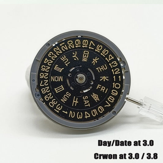 NH36 Japan Crown At 3.0/3.8 Automatic Mechanical Movement Black Dial Golden Font