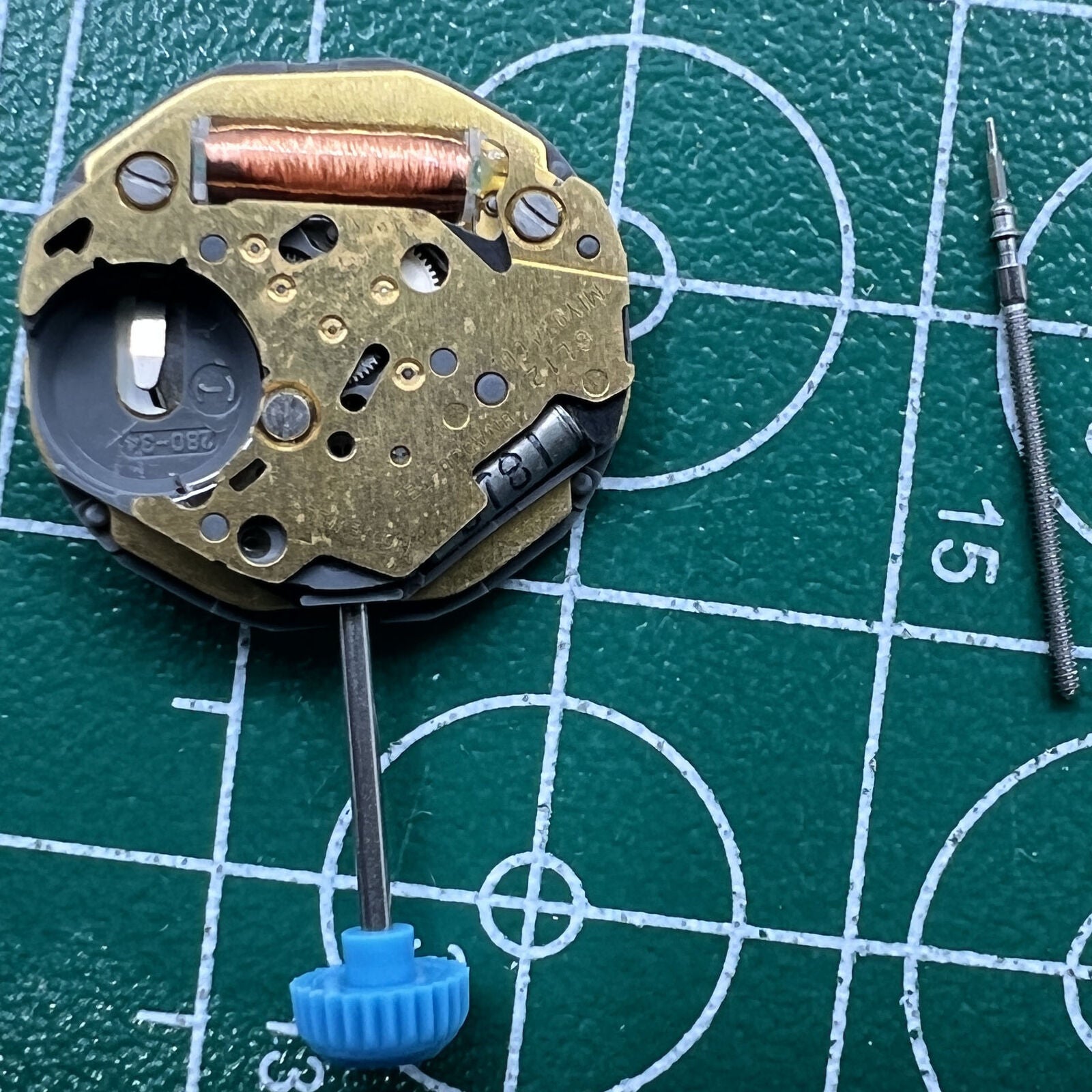 Miyota 6L12 quartz watch movement with date window at 3 o'clock, precise single calendar by Miyota.