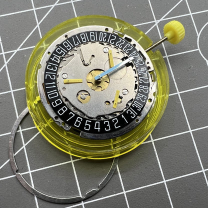 Remplacez le mouvement à quartz ISA 8171 Swiss Silver ISA 8161 Date@6 Black Disk 6 aiguilles 