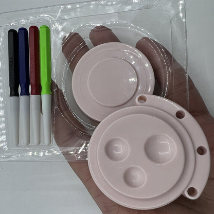 Oil cups plastic stand with 3 containers and oiler pen set for precise watch repair.