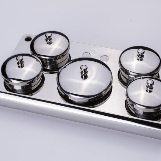 Lot de 5 pots de lavage d'huile de montre en acier inoxydable, outil de réparation pour horloger