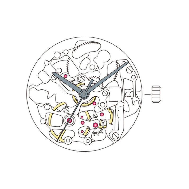 Miyota 8N24 Golden Automatic Mechanical Japan Movement