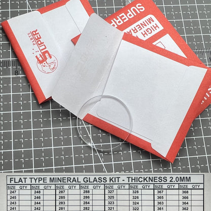 32 Stück 2.0mm Mineralglas Ersatz Uhrglas rund flach 24.1-36.8mm dick