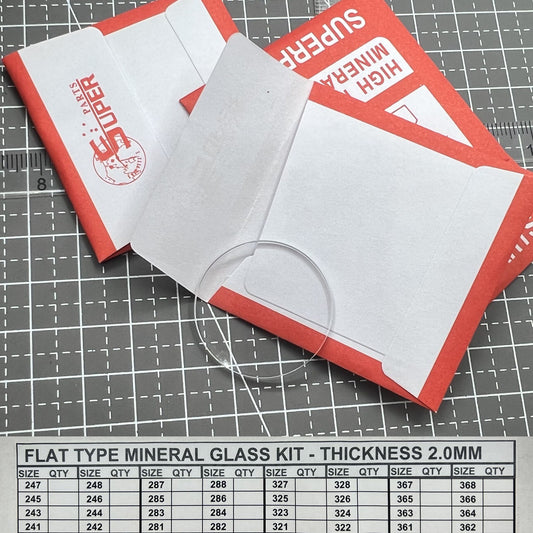 32 Stück 2.0mm Mineralglas Ersatz Uhrglas rund flach 24.1-36.8mm dick