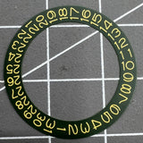 Dark Hunter Green Background Peach Yellow Font Date Wheel for Miyota NH35 NH36