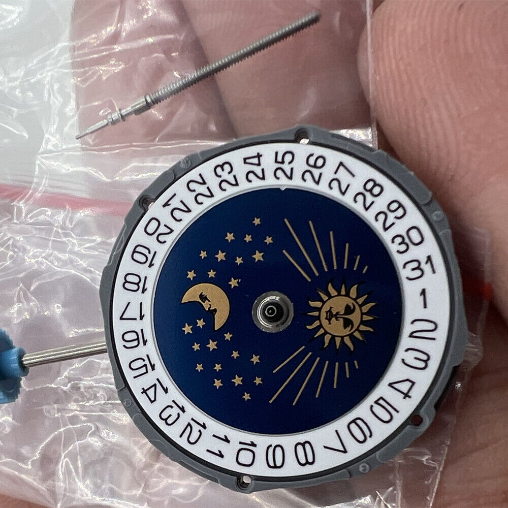 Original Japan MIYOTA 6M95 quartz watch movement with multifunctional features for precise timekeeping.