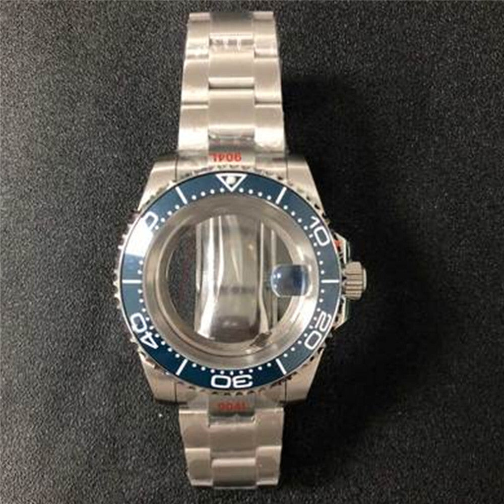 22 Colors 40MM Sapphire Glass Watch Case Transparent Bottom+Strap for NH35/NH36