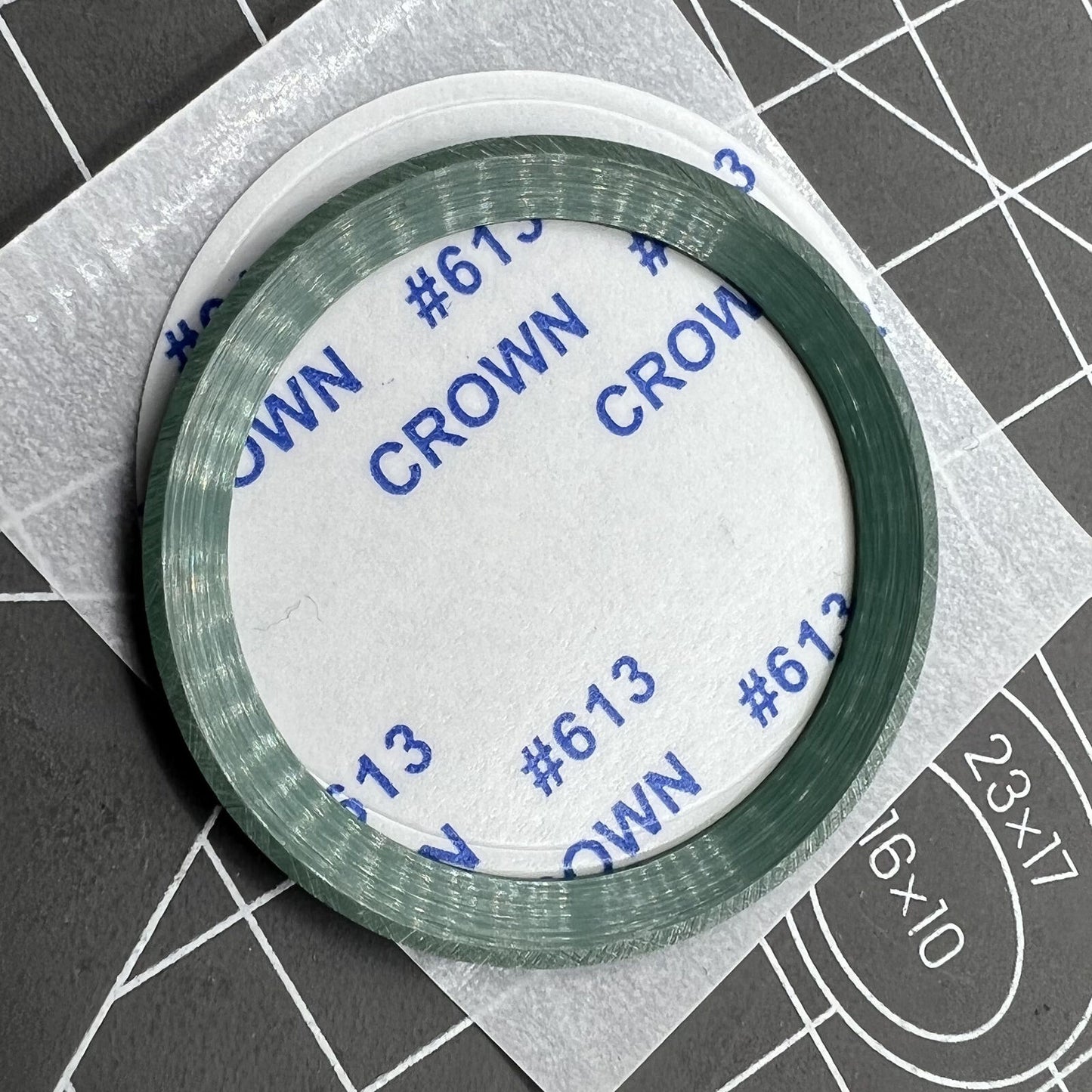 Forest Green 38mm ceramic watch bezel insert, beveled design without carved font for watch customization.