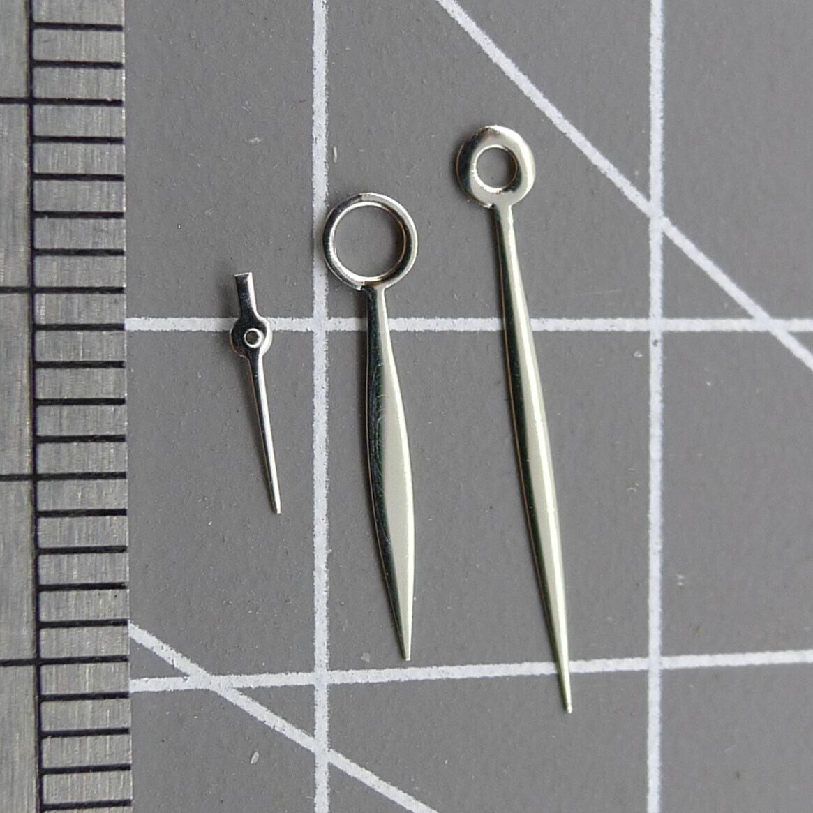 Silver Willow Leaf watch hands set compatible with Seagull ST3600 and ETA6497 movements, elegant design by Silver Willow.