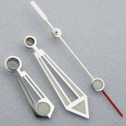 OMG300 Series Green Lume Silver Trim Watch Hands Set for Movement ETA 2824