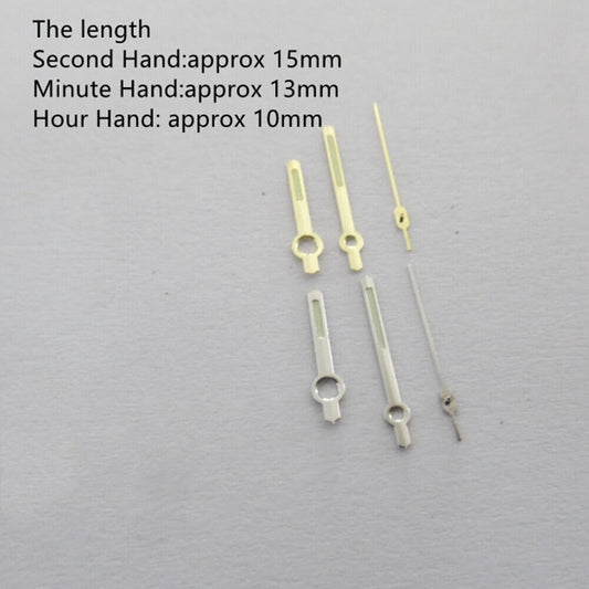 Golden and silver luminous watch hands by Generic, compatible with Movement 7009, ideal for precise timekeeping.