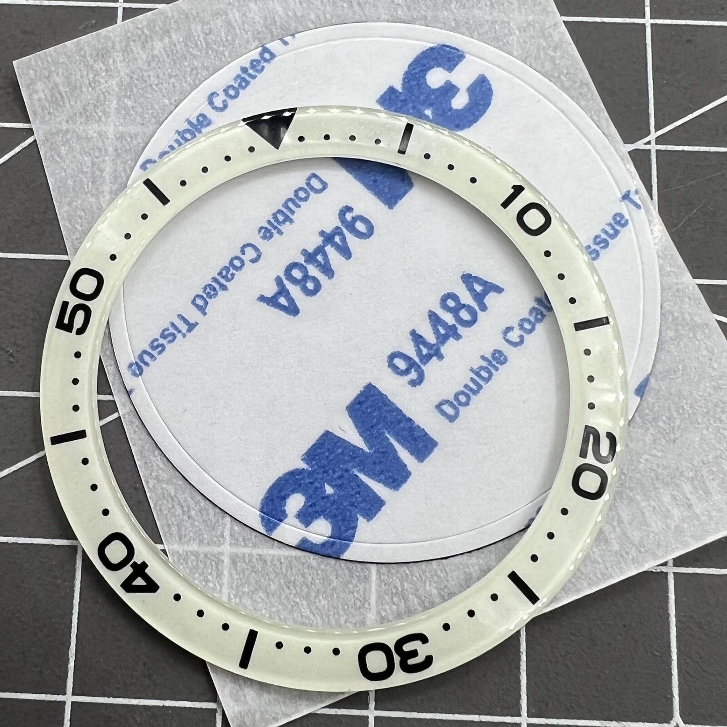 C3/BGW9 green lume diving watch bezel insert, 40.3/32.8mm, durable and precise for water sports.