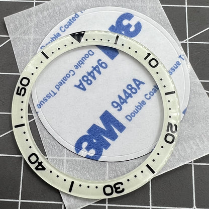 C3/BGW9 green lume diving watch bezel insert, 40.3/32.8mm, durable and precise for water sports.