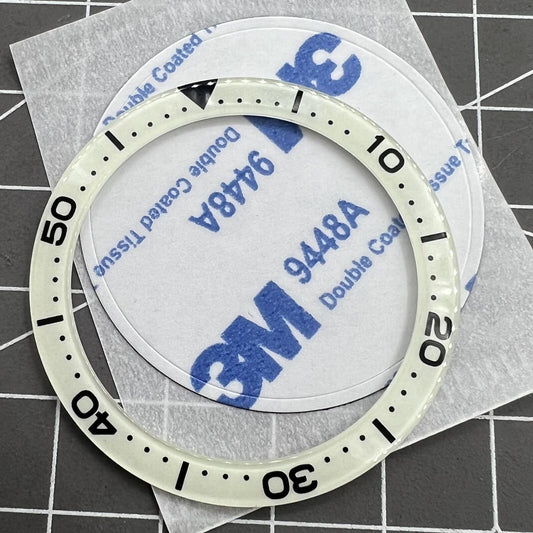 C3/BGW9 green lume diving watch bezel insert, 40.3/32.8mm, durable and precise for water sports.