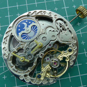 Wholesale Automatic Mechanical Movement Silver 3 Hands Hollow Moon Phase@12