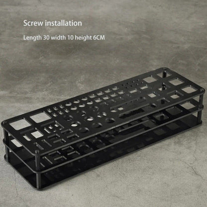 Multi-functional tool stand, organizing screwdrivers and storage racks for efficient workspace.