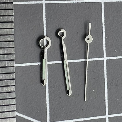 Luminous watch hands set for Miyota 2115 with 14mm, 11mm, and 8mm lengths for improved night readability.