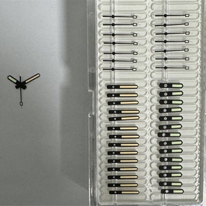 Black matte watch hands with green and orange lume for SKX007 and SPR777, compatible with NH35A/NH36.