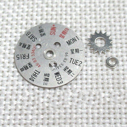 Orient 46941 watch week disk wheel in Chinese and English for precise timekeeping in 46943 movement