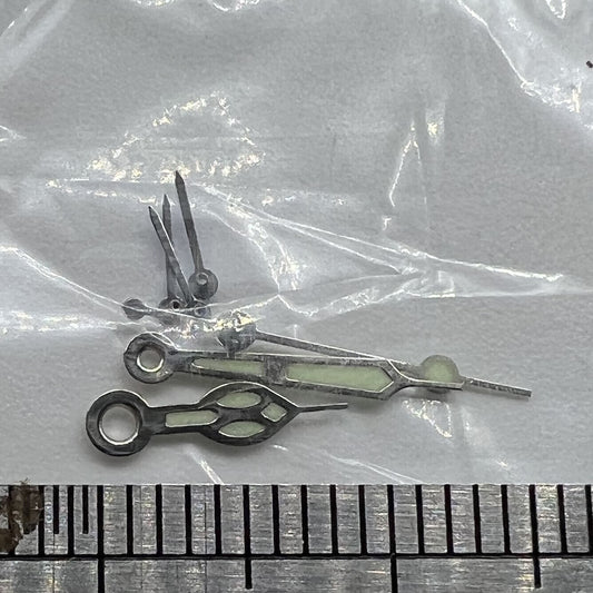Watch Hands with Green Lume and Blue Small Second for Miyota OS10 OS20 OS22 OS60 OS80, precise fit.