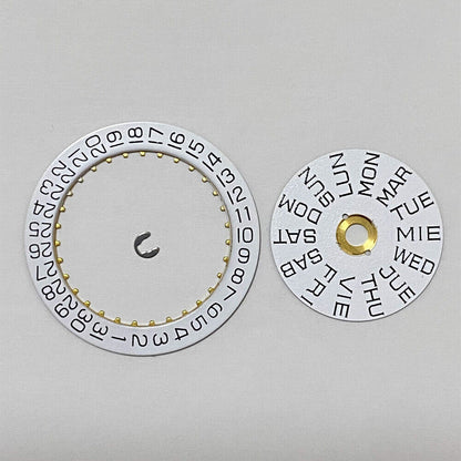 Date week disk and automatic wheel insert for ETA 2846 2836 watch movement.