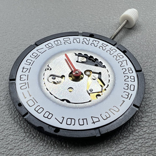 Schweizer ISA 331 Quarzbewegung 3 Hände Datum bei 3 Einzelkalender