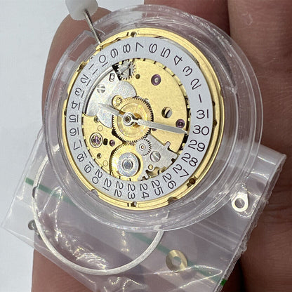 TIANJIN ST2130 golden mechanical watch movement with single calendar, for precise timekeeping and durability.