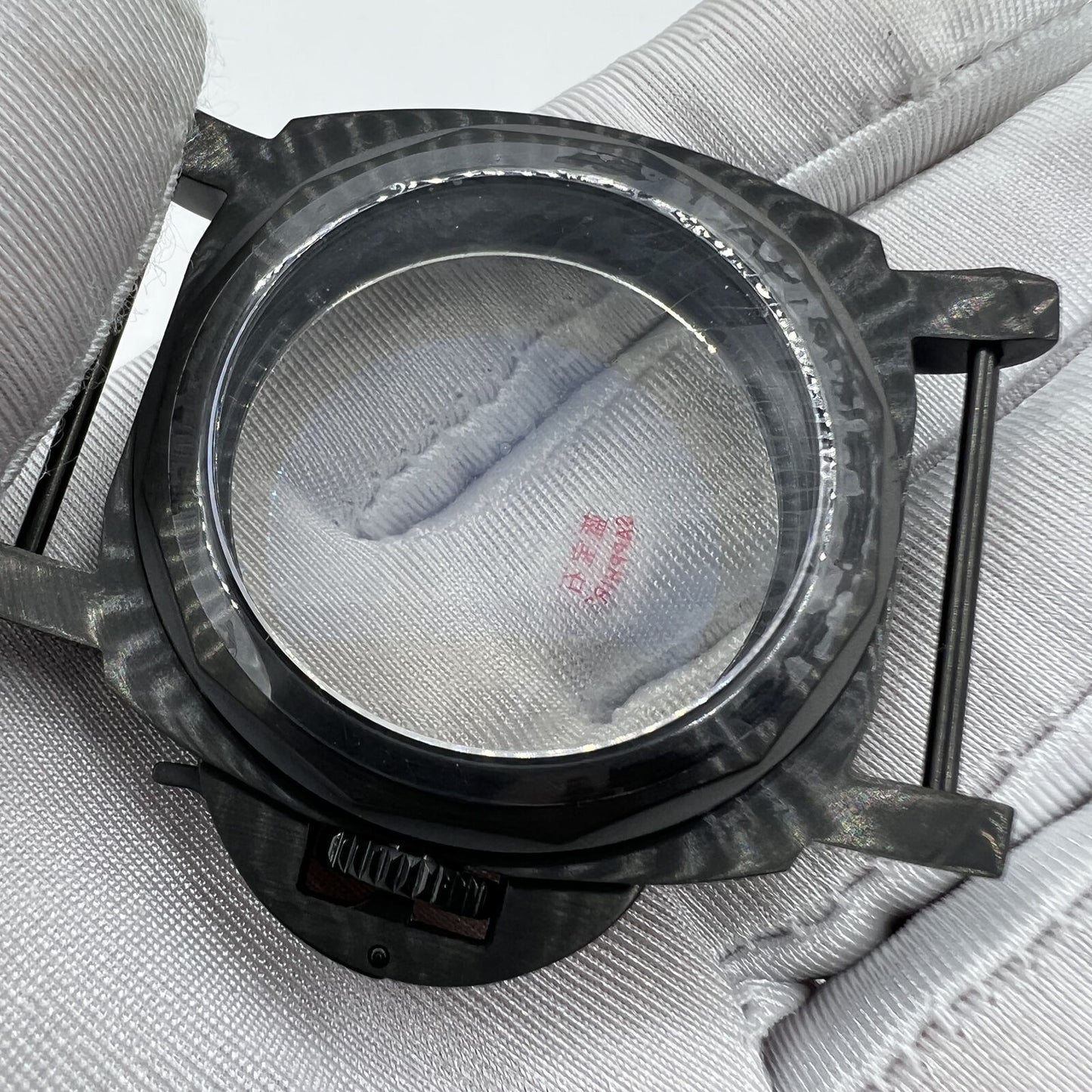 44mm black sapphire glass watch case by 316L steel, fits Seagull ST3600/ST3621 & ETA6497/6498 movements.