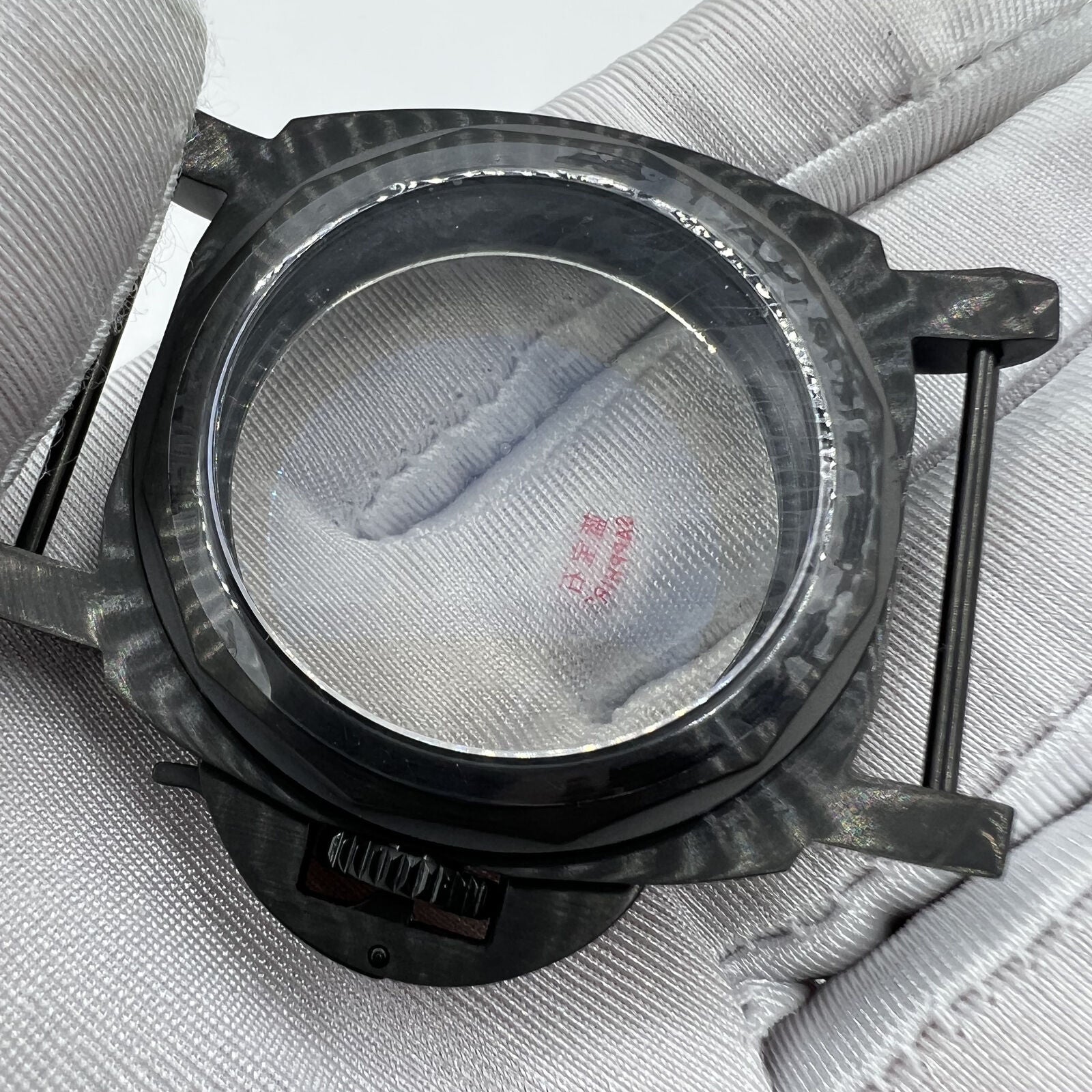 44mm black sapphire glass watch case by 316L steel, fits Seagull ST3600/ST3621 & ETA6497/6498 movements.