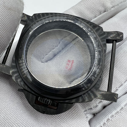 44mm black sapphire glass watch case by 316L steel, fits Seagull ST3600/ST3621 & ETA6497/6498 movements.