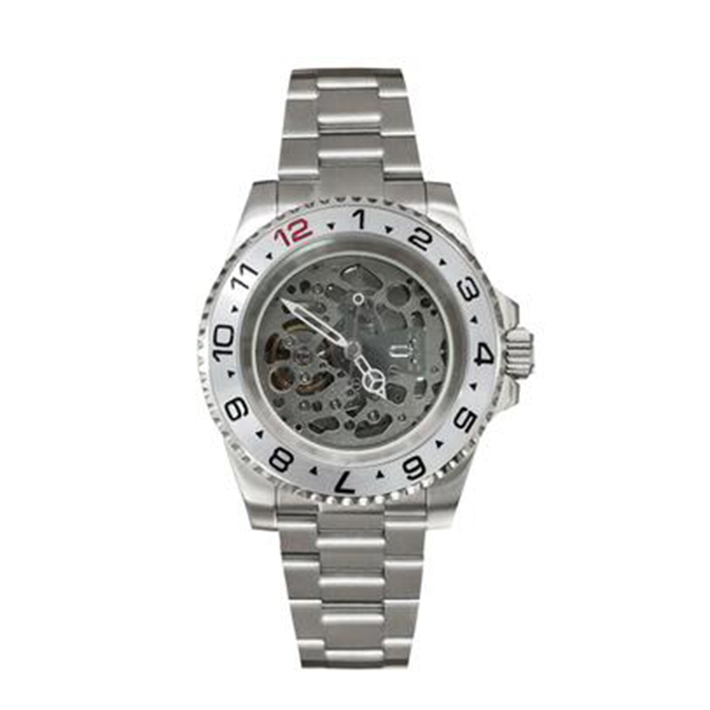 NH70 40mm Stainless Steel Watch Case Sapphire Glass Hollow Dial Luminous Hands
