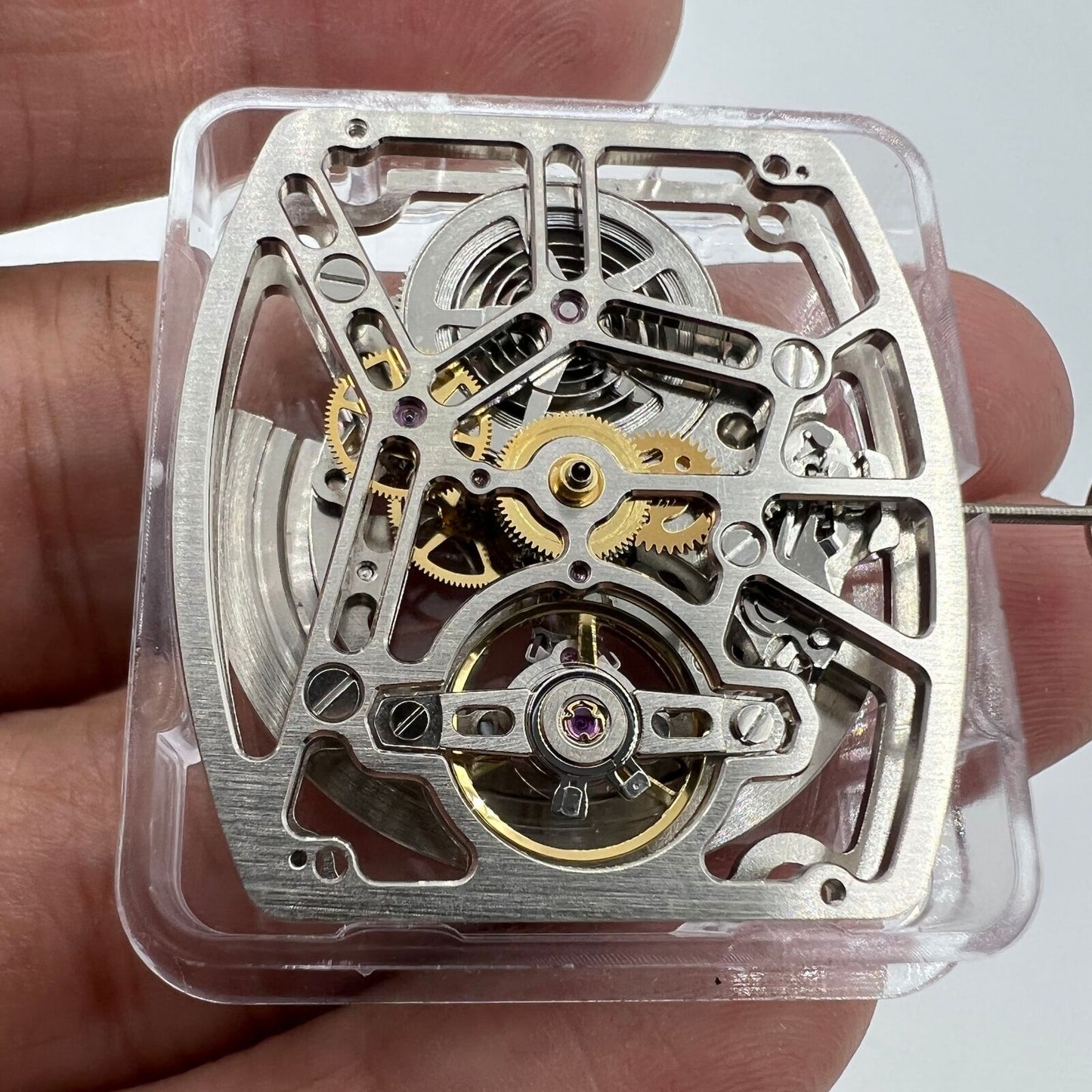 Asiatisches HZ1C01A Silbernes, tonnenförmiges, automatisches mechanisches Uhrwerk