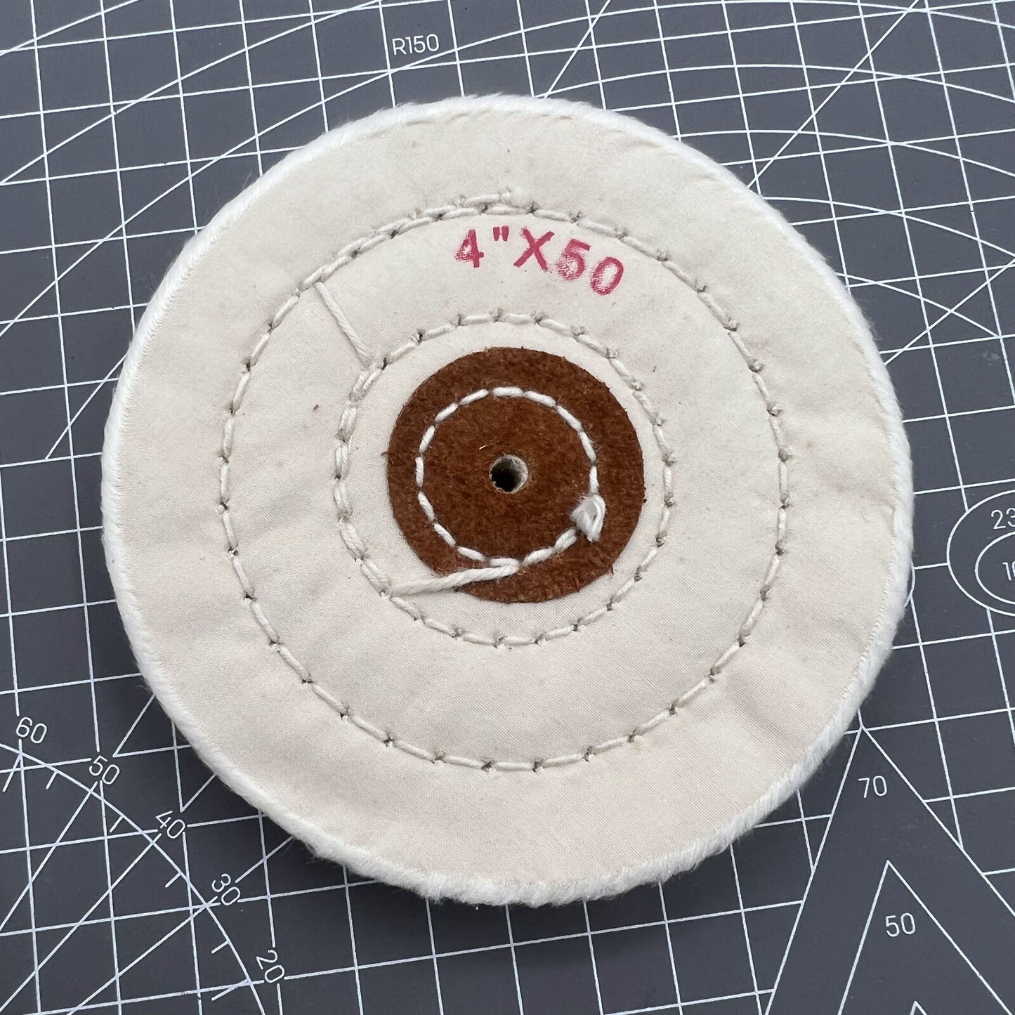 Swiss Made Bergeon 5175-100 white polishing buff wheel for precise watch accessory cleaning and finishing.