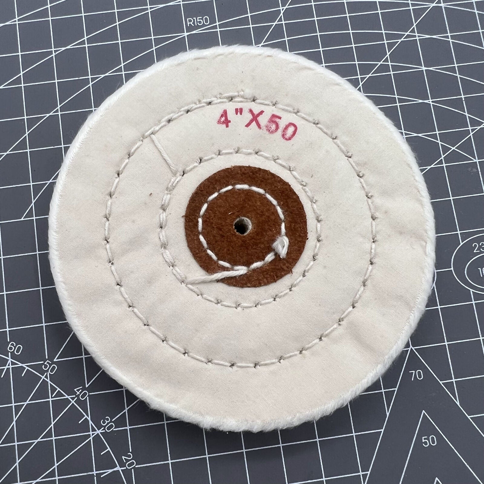 Swiss Made Bergeon 5175-100 white polishing buff wheel for precise watch accessory cleaning and finishing.