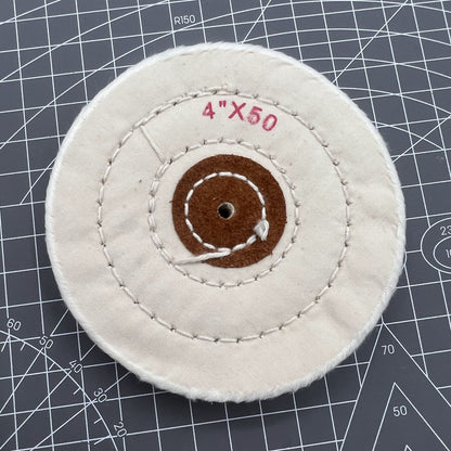 Swiss Made Bergeon 5175-100 white polishing buff wheel for precise watch accessory cleaning and finishing.