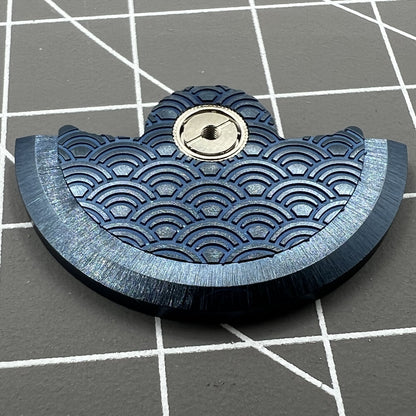 Blue Sea Wave carved rotor oscillating weight for Miyota NH35 NH36 watch movement, stylish upgrade.
