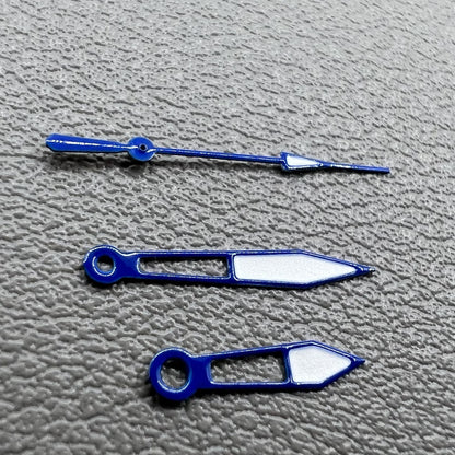 2er Set Blaue Lume Zeiger mit Rand für Miyota 2035 Uhrwerk P1-H4-C106