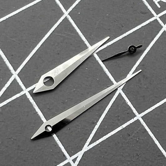 Aiguilles de montre en argent poli 10 × 14 × 4,5 mm pour mouvement Tianjin Seagull ST17