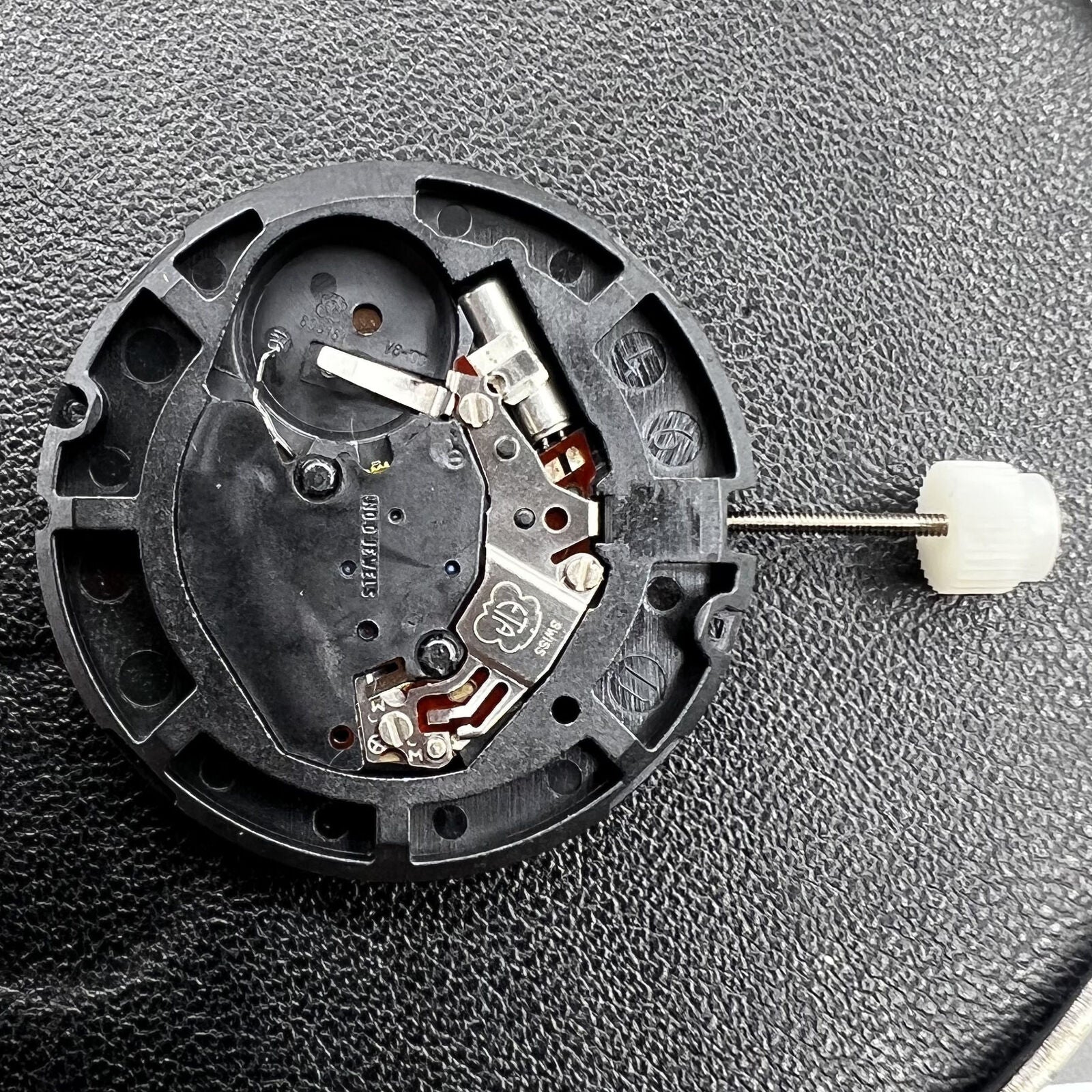 ETA 805.161 quartz watch movement close-up highlighting precise HCP height components by ETA.