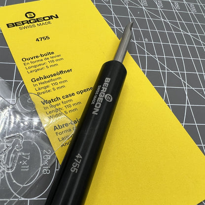 Swiss Bergeon 4755 watch opener tool for precise case back removal in watch repair.