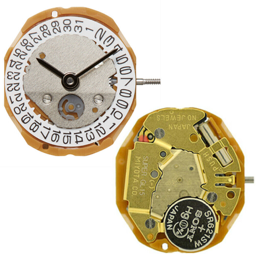 Miyota GL15 Japan Quartz Movement Date at 6