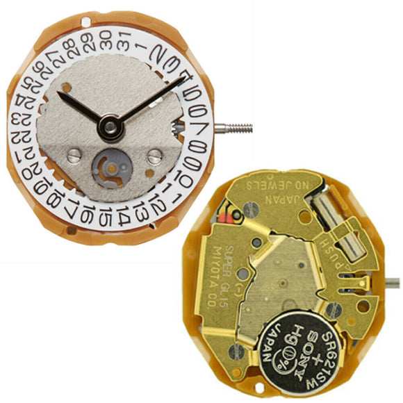 Miyota GL15 Japan Quartz Movement Date at 6