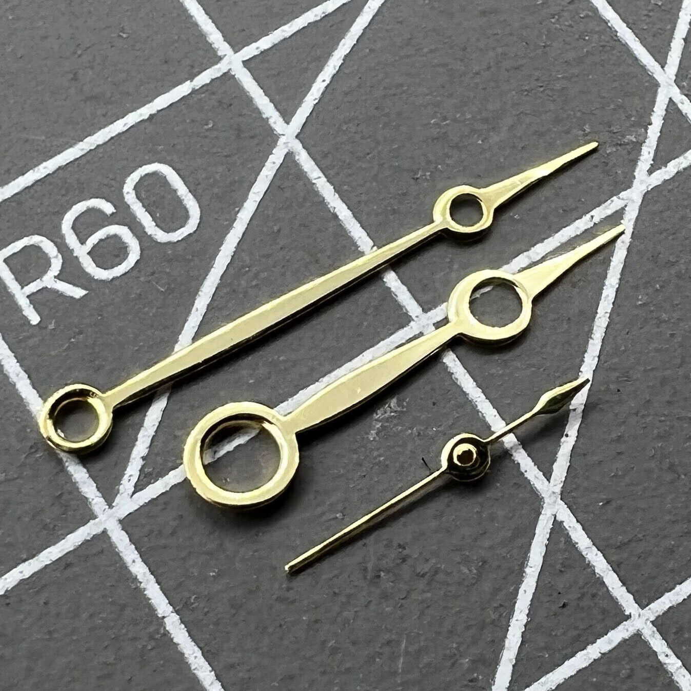 No Lume golden watch hands for Seagull ST3600 and ETA6497 movements, precision fit replacement.