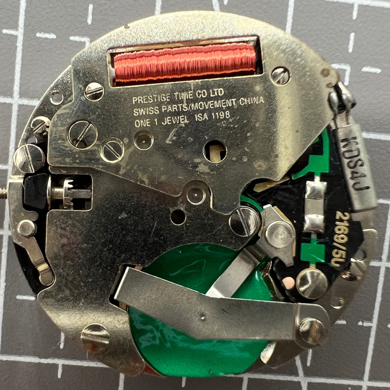 ISA 1198 Swiss Quartz Moon Phase watch movement part for accurate timekeeping and repair.