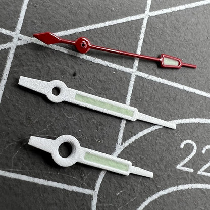10.5mm White Trim Green Lume Watch Hands for Movement Hattori Epson PC32 Quartz
