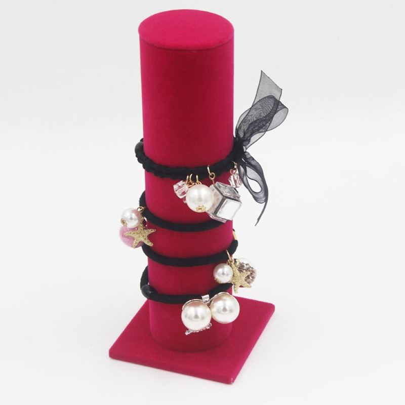 Vertical T-Bar bracelet rack, elegant jewelry display and hair band organizer for countertop.