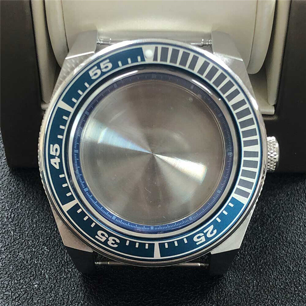43mm 316L stainless steel watch case with sapphire glass for NH35/NH36 movements.