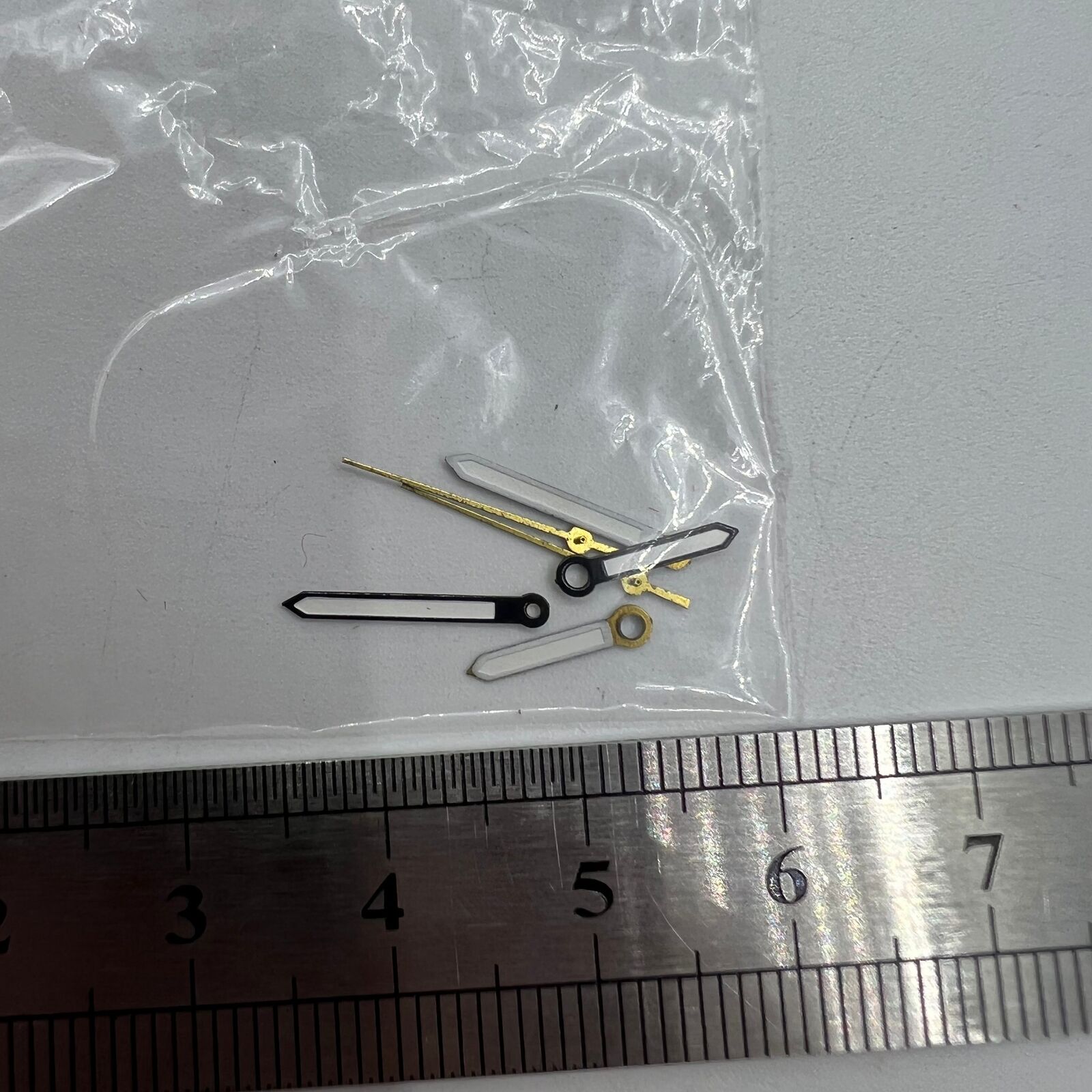 Luminous black trim watch hands for Miyota 2035 quartz by P1-H4-C99, high visibility replacement parts